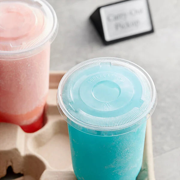 32OZ CLEAR FLAT PETE PLASTIC LID-SLOTTED