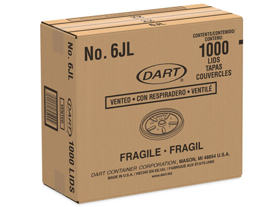 6OZ WHITE PLASTIC LID-VENTILATED-DART 6JL