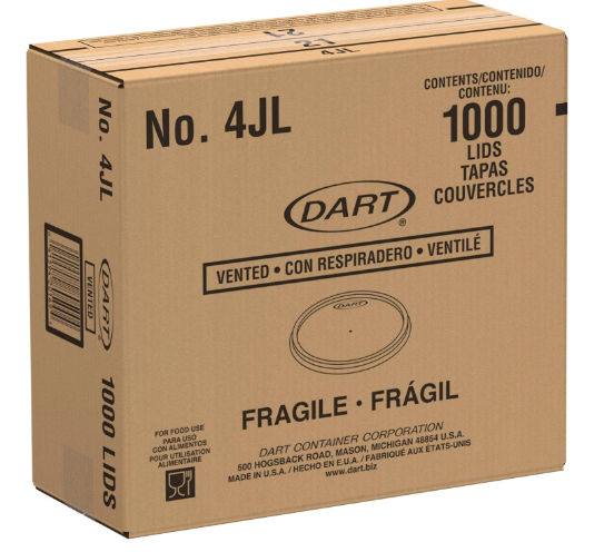 4OZ PLASTIC LID-VENTILATED-TRANS-DART 4JL