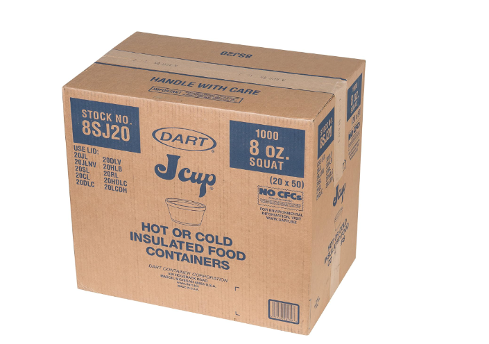 8OZ WHITE FOAM BOWL CONTAINER-8SJ20 DART
