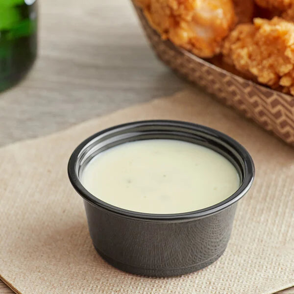 2OZ PLASTIC SAUCE/SOUFFLE CUP-BLACK-WOODYS
