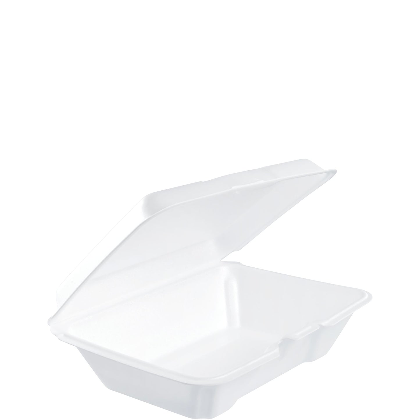 9"X 9" 3-COMPARTMENT WHITE FOAM LUNCH BOX-HINGED DART-205HT1