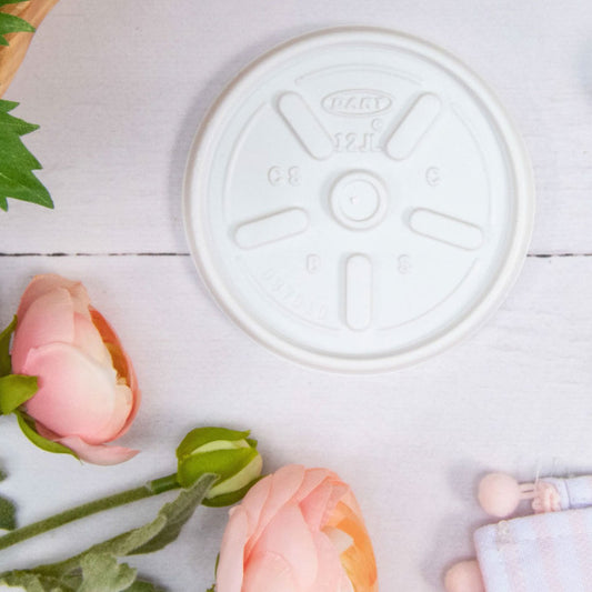 12OZ WHITE PLASTIC VENTILATED LIDS-DART 12JL