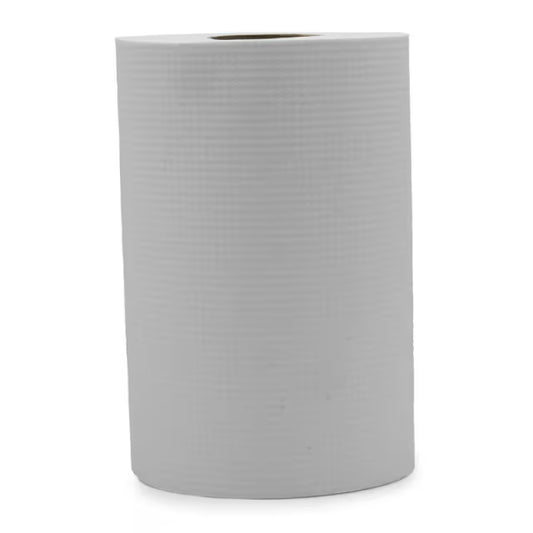7.9'' X 350FT-1PLY-RECYCLED KRAFT PAPER TOWELS ROLL-WHITE-HARDWOUND-VICTORIA BAY VBRT350W (12 ROLLS)