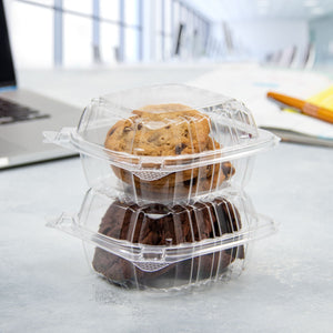 8 5/16''X 8 5/16''  3-COMPARTMENT HINGED/CLAMSHELL PLASTIC CONTAINERS CLEAR HINGED LID
