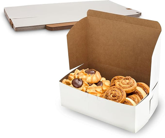 CAKE BOX 10X6X3.5 WHITE FOLDING 250CT