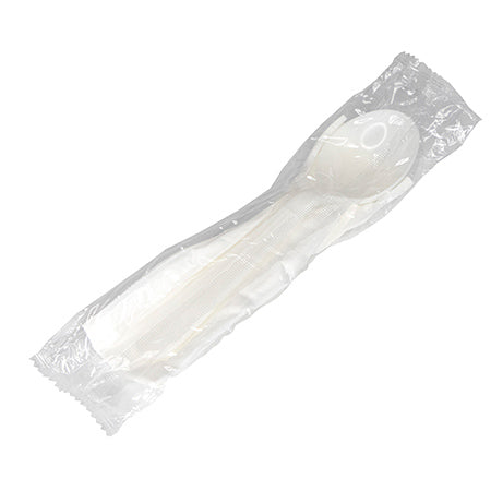 HEAVY WEIGHT P-PLASTIC SOUP SPOONS & NAPKIN KIT-WHITE-PROBRANDS PROB135187 (1PK x 1000PCS) 1000CT