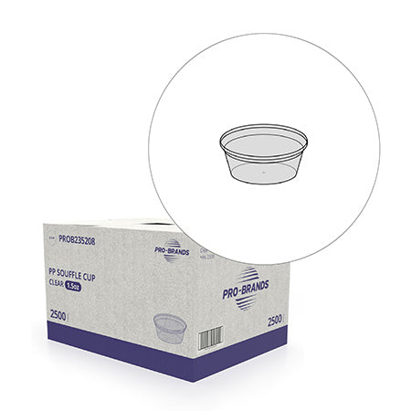 1.5OZ (45ML) P-PLASTIC SAUCE/SOUFFLE CUP-CLEAR-PROBRANDS PROB235208 (2500CT)