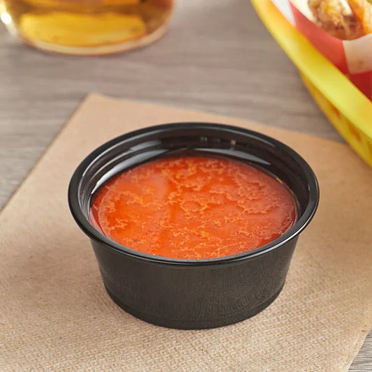 3.25OZ PLASTIC SAUCE/SOUFFLE CUP-BLACK-WOODYS
