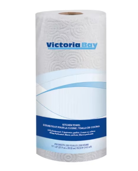 11'' X 9'' HOUSEHOLD WHITE PAPER TOWELS ROLL-2 PLY-VICTORIA BAY