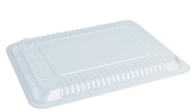 2.25 LB CLEAR PLASTIC DOME LID-OBLONG FOR ALUMINIUM CONTAINER-