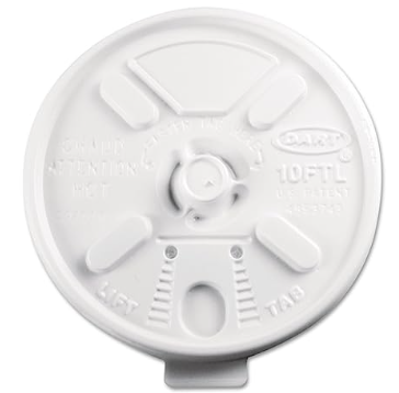 10OZ WHITE PLASTIC LID LIFT N LOCK-DART