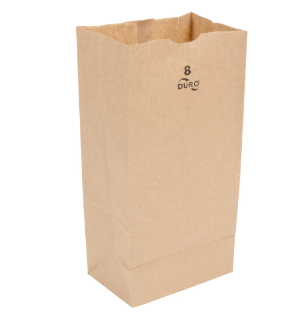 8LB (6 1/8"X 4 1/16" X 127/16") BROWN PAPER BAG-KRAFT DURO-SOS
