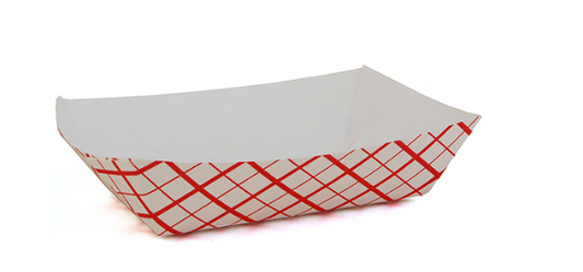 1/4LB PAPER FOOD TRAY-RED & WHITE #25