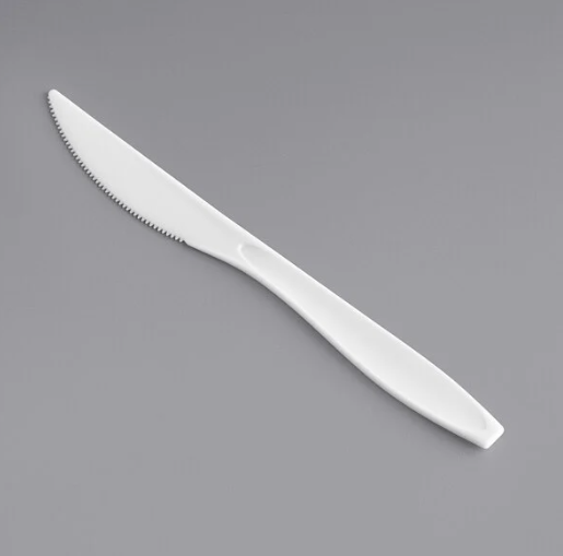 EXTRA HEAVY WEIGHT UNWRAPPED WHITE PP PLASTIC KNIFE-PRO-BRAND