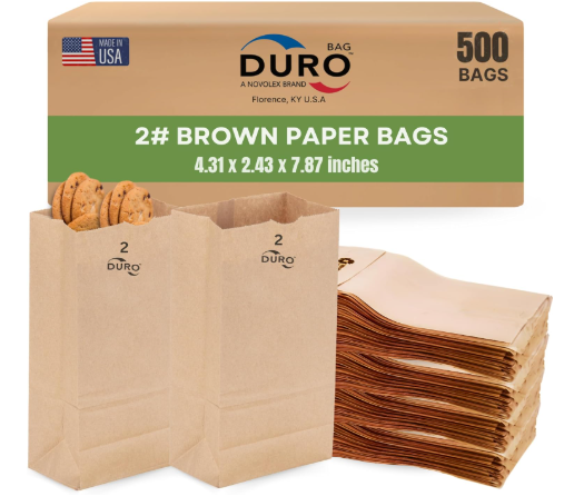 2LB BROWN PAPER BAG-KRAFT DURO