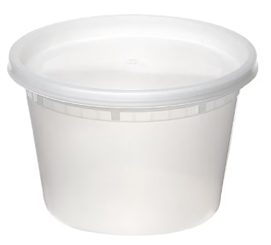 16OZ HEAVY WEIGHT ROUND PLASTIC DELI CONTAINER W/LID COMBO-MICROWAVEABLE-CLEAR PROBRANDS PROB233655 (240CT)