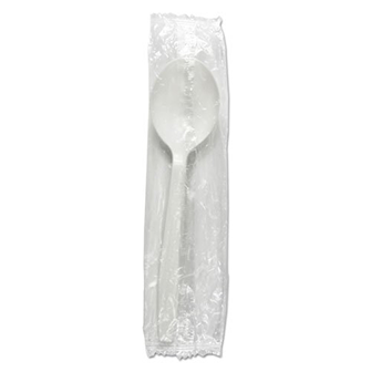 MEDIUM WEIGHT PLASTIC SOUP SPOON & NAPKIN KIT-TOVA