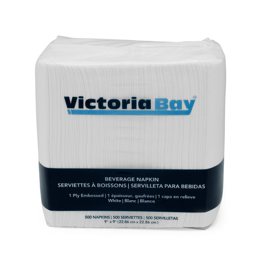 VICTORIA BAY BEVERAGE NAPKINS-WHITE 1PLY