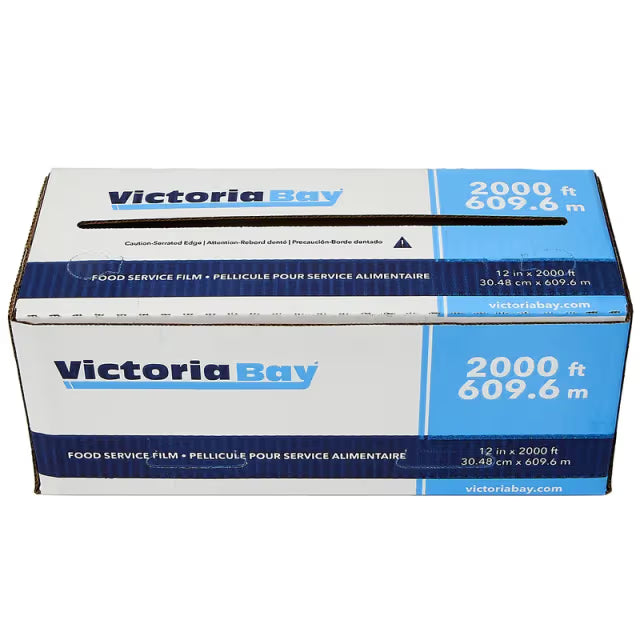 12"X 2000FT-35 GAUGE-PVC PLASTIC FILM WRAP w/ CUTTERBOX-VICTORIA BAY 12X2M (1 ROLL)