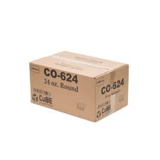 7" (24OZ)-MEDIUM ROUND PLASTIC MICROWAVABLE CONTAINER W/LID COMBO-BLACK-CuBEware CO-624 (150CT)