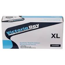 EXTRA LARGE VINYL POWDER-FREE GLOVES- CLEAR-VICTORIA BAY 64V3000PFXL (10PK x 100PCS)1000CT