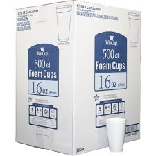 16OZ HOT/ COLD FOAM CUP-WHITE-WinCup (20PKS x 25PCS)-500CT