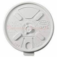 12OZ WHITE PLASTIC FOAM CUP LID-LIFT N LOCK-DART 12FTL