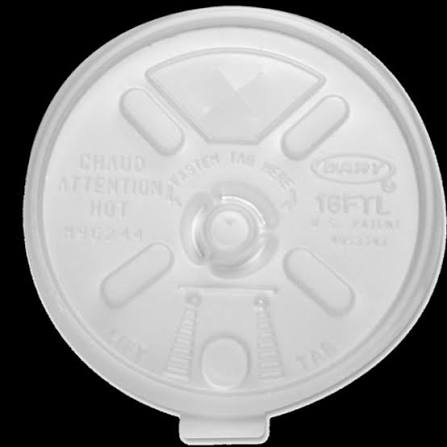 16OZ PLASTIC LIFT 'N' LOCK FLIP-TAB-STRAW SLOTTED CUP LID-TRANS-DART-16FTLS (10PK X 100PCS) 1000CT