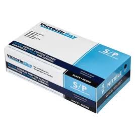 SMALL NITRILE POWDER-FREE GLOVES-BLACK-VITORIA BAY VBG1NSB (10PK x 100PCS) 1000CT