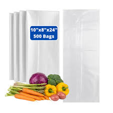 10"x 8"x 24"-EXTRA HEAVY THICKNESS 31.8MIC/1.25MIL-LDPE PLASTIC POLY PLASTIC FOOD BAG-CLEAR-REDIBAG USA 1NEWY045819 (10PK x 50PCS) 500CT