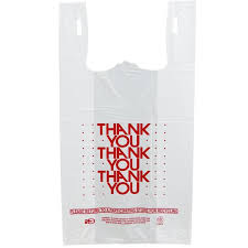 11.5"x 6.5"x 22"-PLASTIC T-SHIRT THNAK YOU BAG 14MIC/0.491 MIL-WHITE-(1000CT)