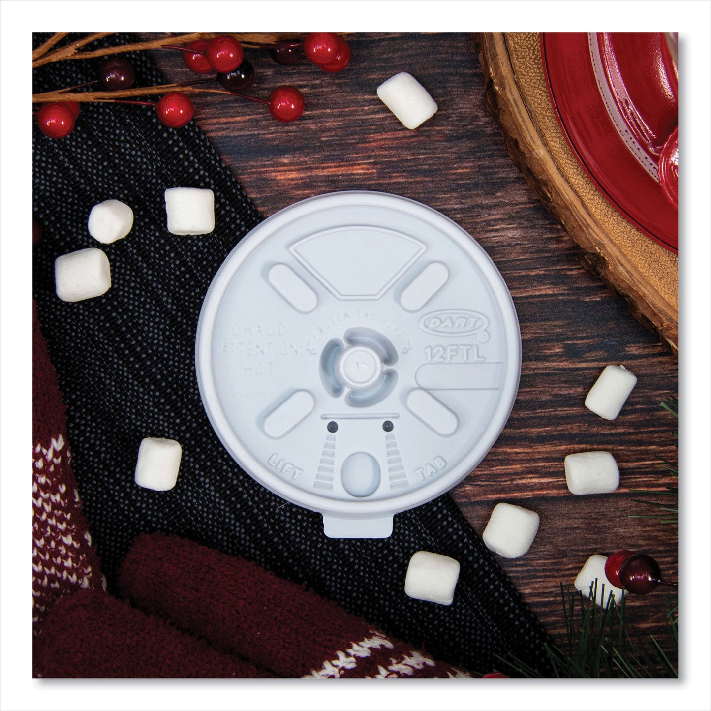 12OZ PLASTIC FOAM CUP LID-LIFT N LOCK