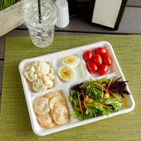 "8.25"" X 10.25"" 5 COMPARTMENT- FOAM - SCHOOL FOOD TRAY-WHITE - PACTIVE - 1X500PCS - 500CT  #140