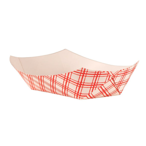 1LB PAPER - FOOD TRAYS - RED& WHITE #100 PLAS 250 PCS PER PACK (4X250PCS PER CASE) 1000CT #261