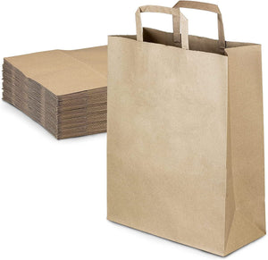 57LBS (12X7X17) PAPER BAGS WITH HANDLE  BROWN/KRAFT-DP-DURO-300CT #202