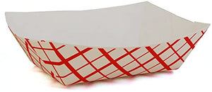 ( PACKS) 2LB PAPER FOOD TRAY -RED & WHITE- KRAFT BRAND  250 PCS PER PACK (4X250PCS PER CASE) - 1000PCS (#570)