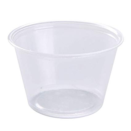 2.5oz PLASTIC SAUCE / SOUFFLE CUPS - CLEAR- WOODY- 25X100PCS -2500CT #031