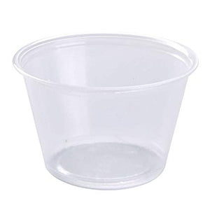 2oz PLASTIC SAUCE / SOUFFLE CUPS   -CLEAR - WOODYS (25X100PC) -2500CT- #030