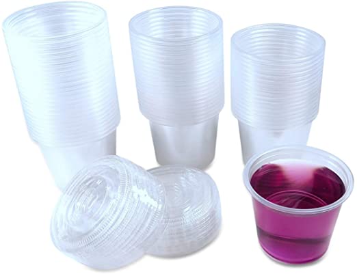 5.5oz PLASTIC  SAUCE / SOUFFLE CUPS  -CLEAR - WOODYS (25X100PCS) -2500CT- #034