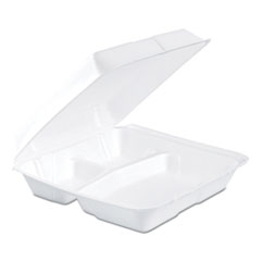 8" x 8'' X  3  COMP FOAM LUNCH BOX WHITE HINGED -TERMOPAC- 1 LOCK- REGULAR-2X100PCS- 200CT -(#511)