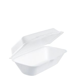 9.75"x 5.25" X 3.25 1 COMP  FOAM LUNCH BOX - HINGED LID HOAGIE CONTAINER - WHITE -  DART- 99HT1R - 4X125PCS- 500CT  #538