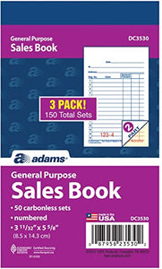 3.4'"W X5.5"L  -CARBONLESS - GUEST CHECK BOOK  - 2 PART - 19 LINES - GREEN -100 X100- 10000CT #367