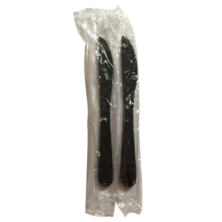HEAVY WEIGHT WRAPPED PP PLASTIC KNIFE-BLACK-PRO-BRANDS