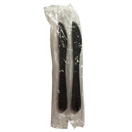 HEAVY WEIGHT PP PLASTIC KNIFE WRAPPED-BLACK- PROBRANDS (1*1000PCS) 1000CT #277