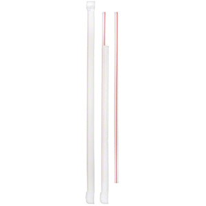 10.25" PLASTIC DRINKING JUMBO STARWS- WHITE/RED- WRAPPED-POBRAN (4x500) #287