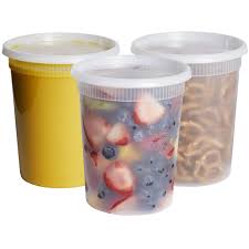 32oz PLASTIC DELI CONTAINER w/ LID COMBO HEAVY WEIGHT-CLEAR - ROUND - MICROWAVABLE - PACTIVE - 240CT #603