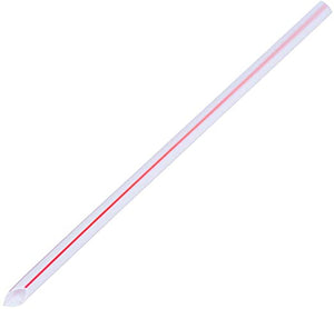 7 3/4" (197MM) EXTRA JUMBO - PLASTIC DRINKING STRAWS -  UNWRAPPED - RED & WHITE (SMO0THIE) - WOODYS  10X100PCS - 1000CT #014