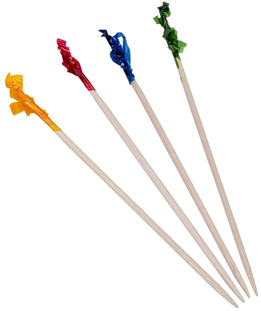 (Packs of ) 4 1/2'' TOOTH PICK FRILL - ASSORTED - (10X100PCS) - 1000CT #359