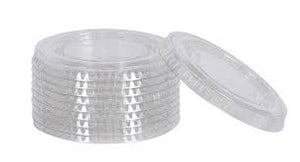 1.5oz/ 2oz/ 2.5oz PLASTIC  SAUCE/ SOUFFLE LIDS FOR - SAUCE CUP- CLEAR - WOODYS - (25  X 100PCS)- 2500PCS - #041